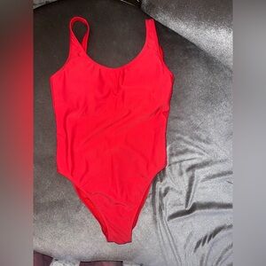 Size XS Women’s Hollister one piece swimsuit high cut low back red